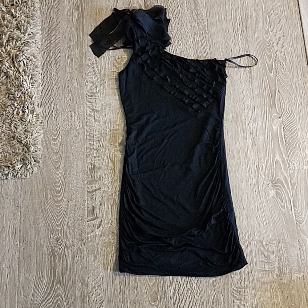 Black one shoulder dress